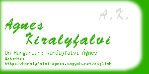 agnes kiralyfalvi business card